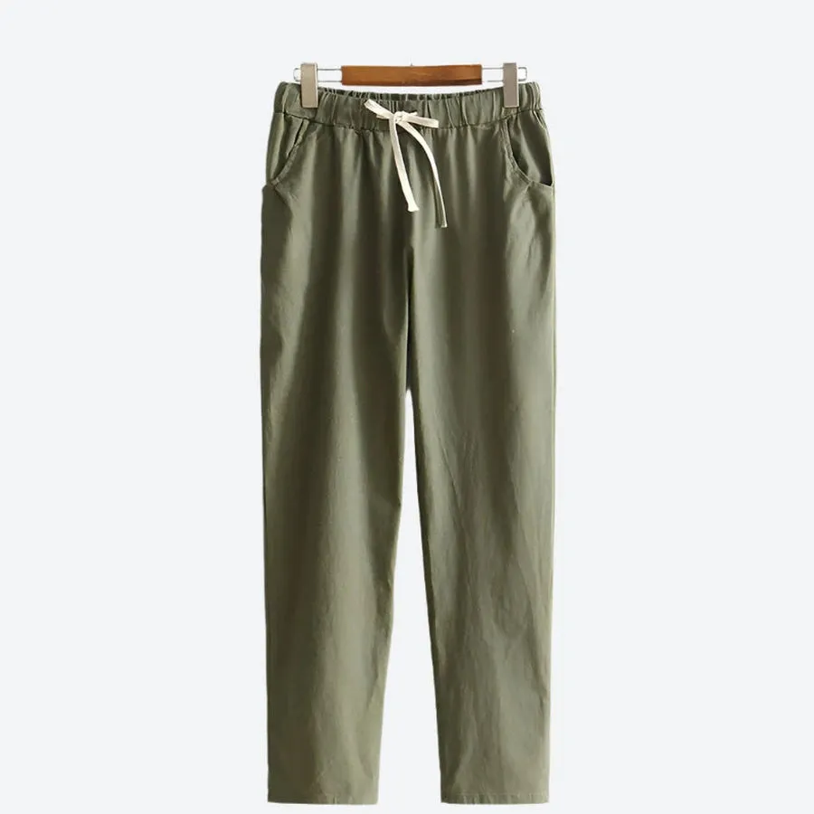 Lightweight Straight-Leg Cotton Pants