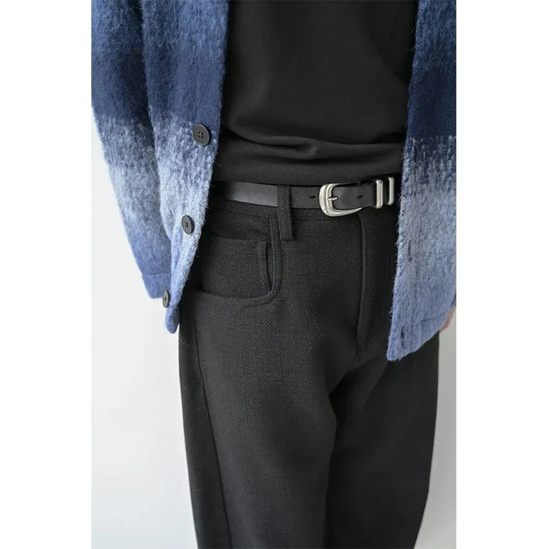 Linen Wool Straight-Leg Trousers