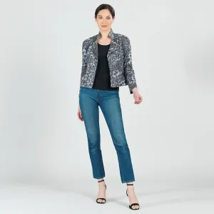 Liquid Leather™ Textured Double Zip Pocket Jacket - Charcoal Cheetah - Final Sale!
