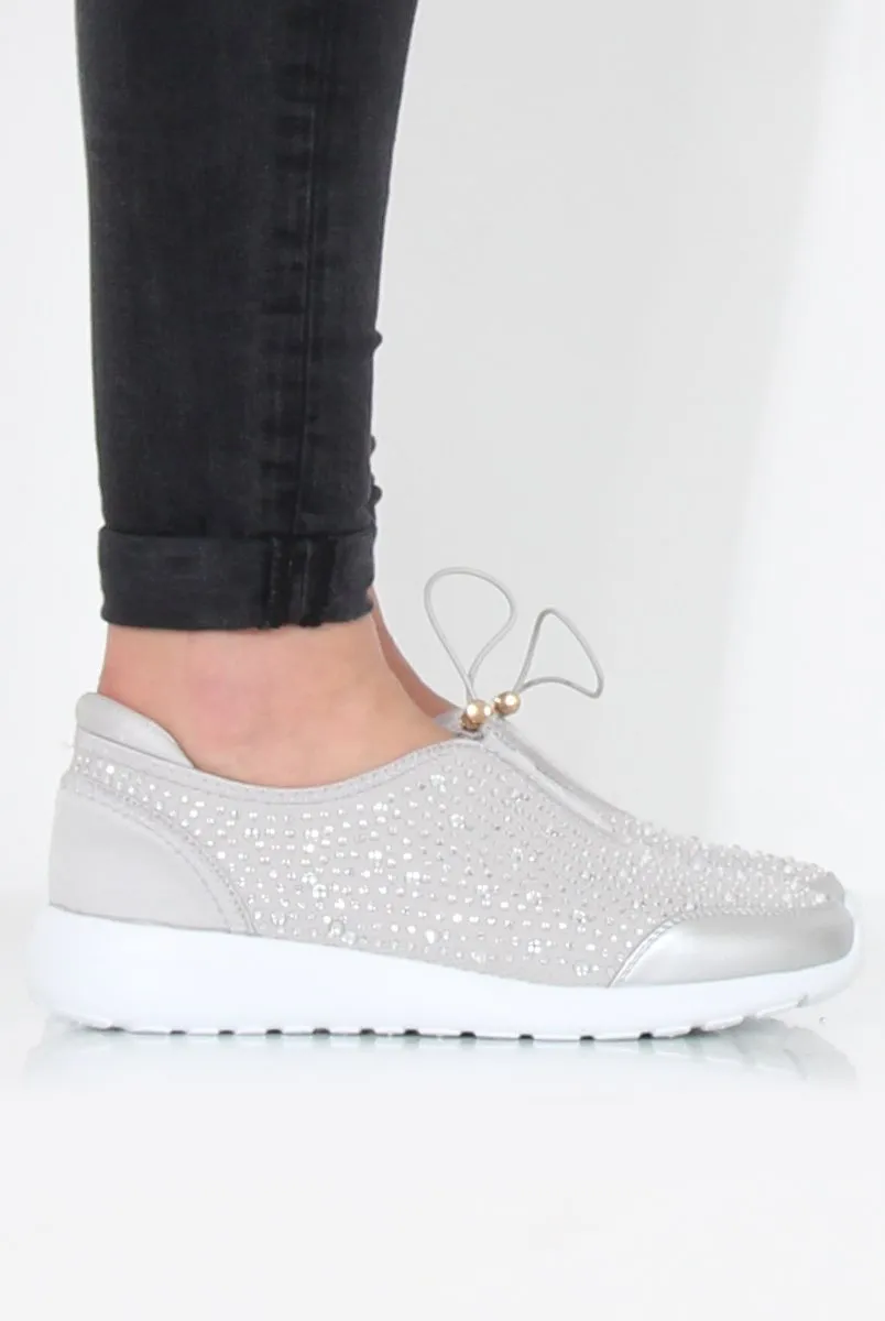 Lorraine Grey Sparkle Trainers