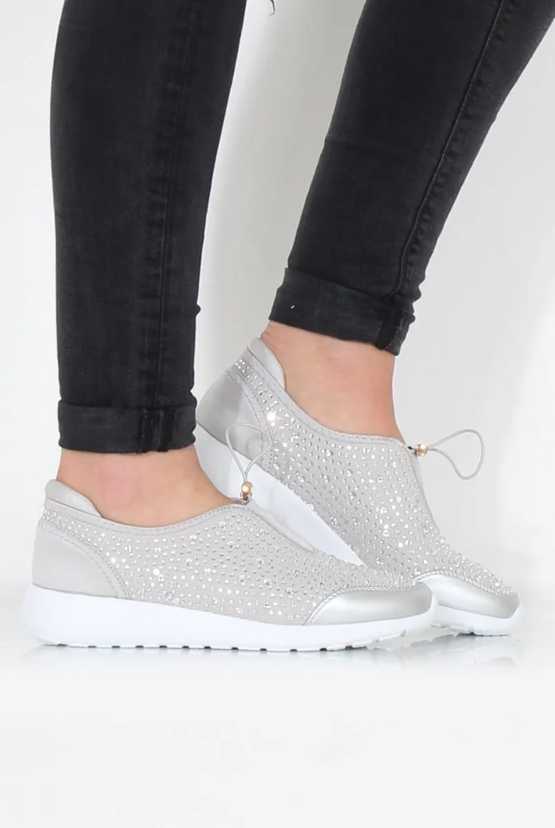 Lorraine Grey Sparkle Trainers