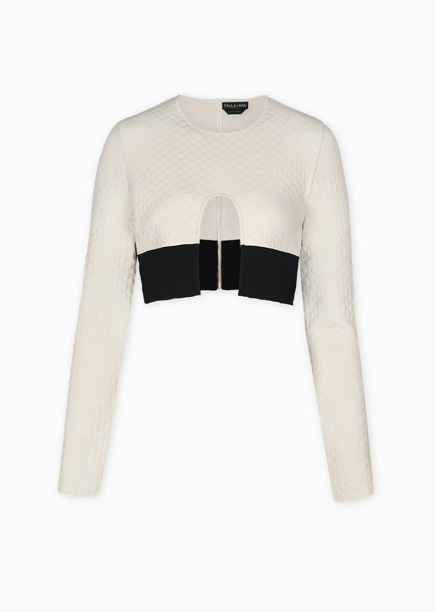 Louvre – Two-Tone Bubble Knit Bolero Jacket