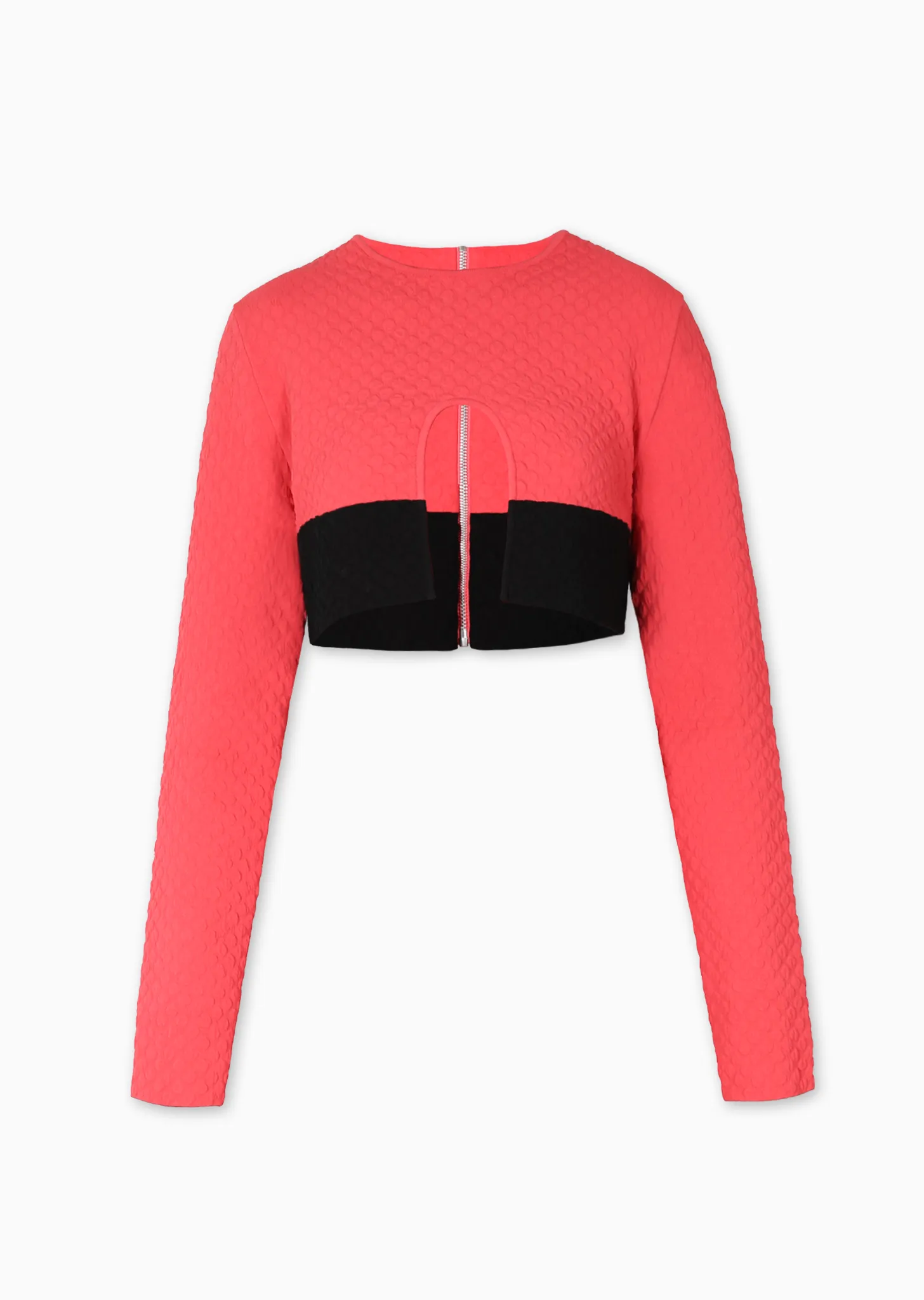 Louvre – Two-Tone Bubble Knit Bolero Jacket