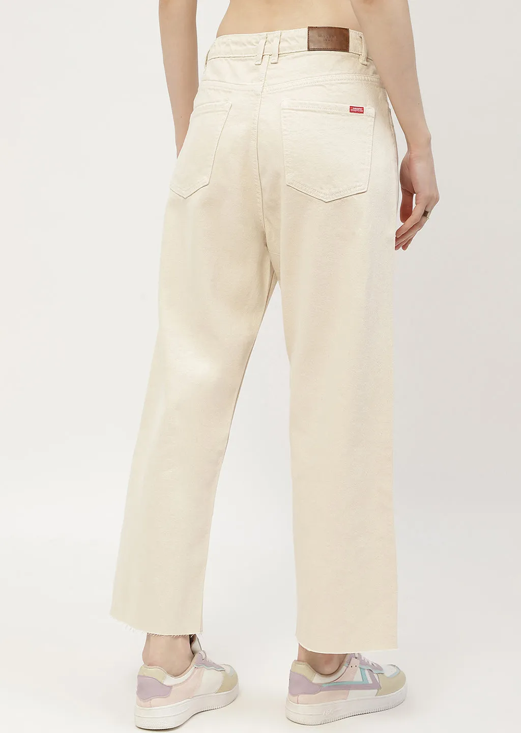 Madame Low Waist Beige Wide Leg Jeans
