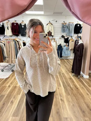 Maggie Beige Sweater Hoodie