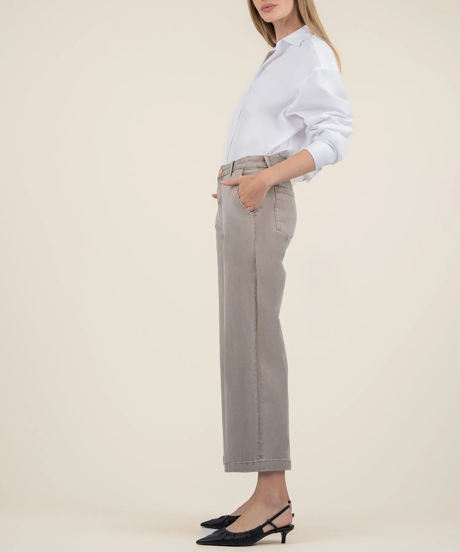 Meg High Rise Wide Leg - Coffee Cream