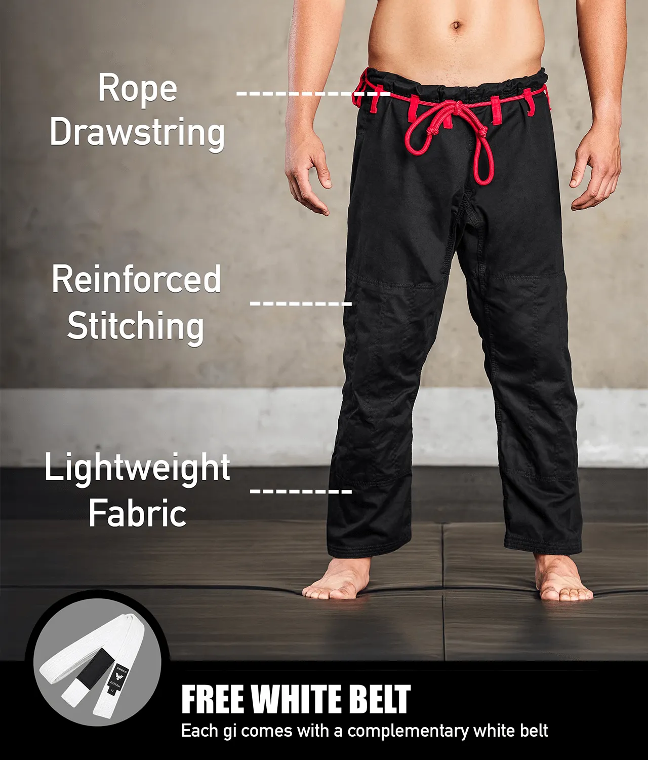 Men's Core Black Brazilian Jiu Jitsu BJJ Gi - (Pack of 3)