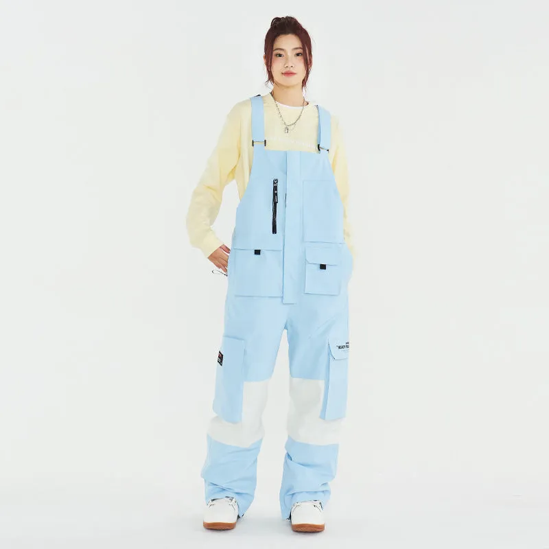 Men's Nandn Pockets Fun Snowboard Bibs Snow Pants
