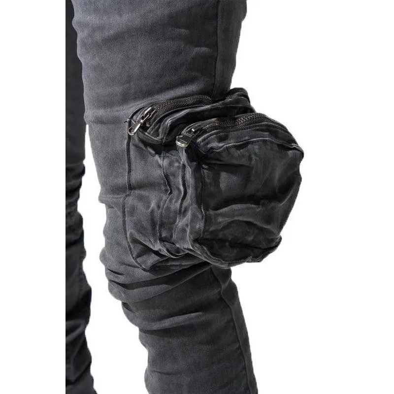 Men's "Cement" Stacked Jeans