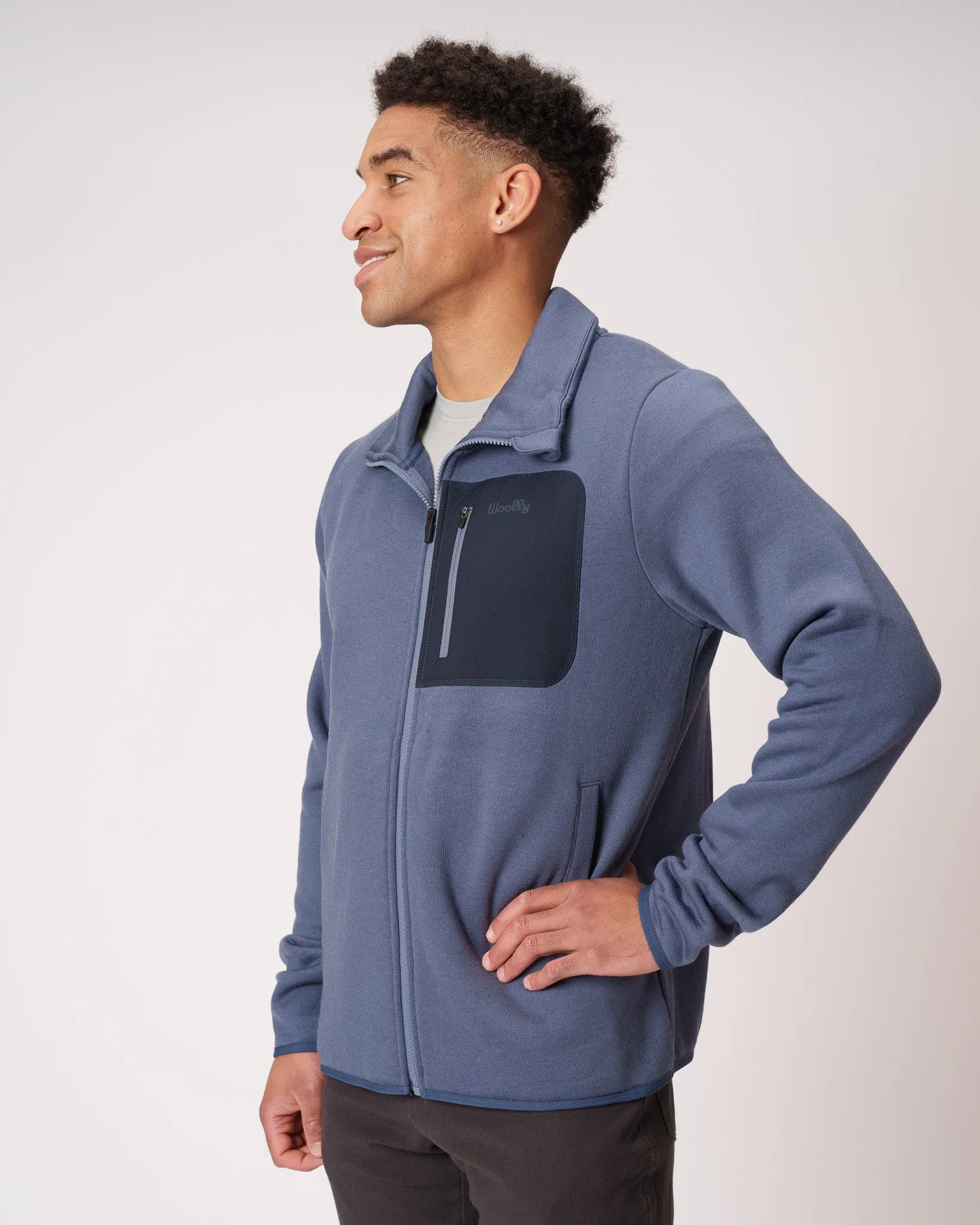 Merino Fleece Zip Crew