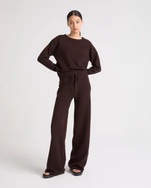 Merino knit wide leg trousers