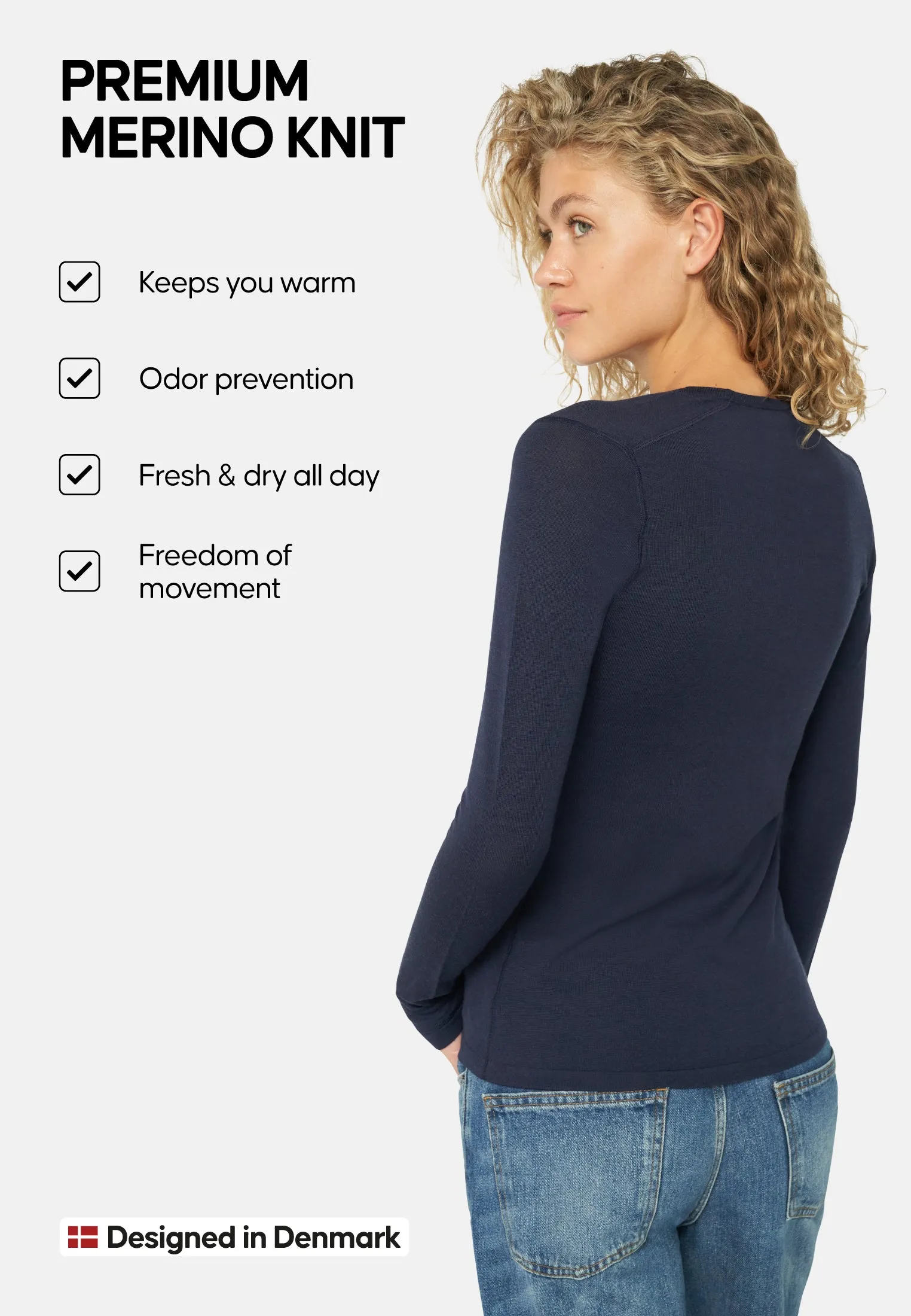 MERINO WOOL BASE LAYER SHIRT FOR WOMEN