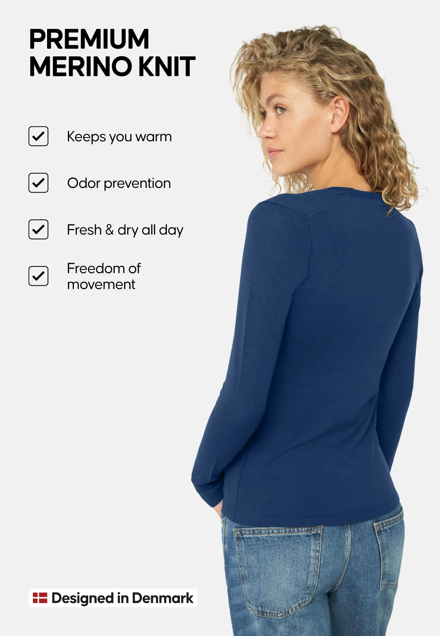 MERINO WOOL BASE LAYER SHIRT FOR WOMEN