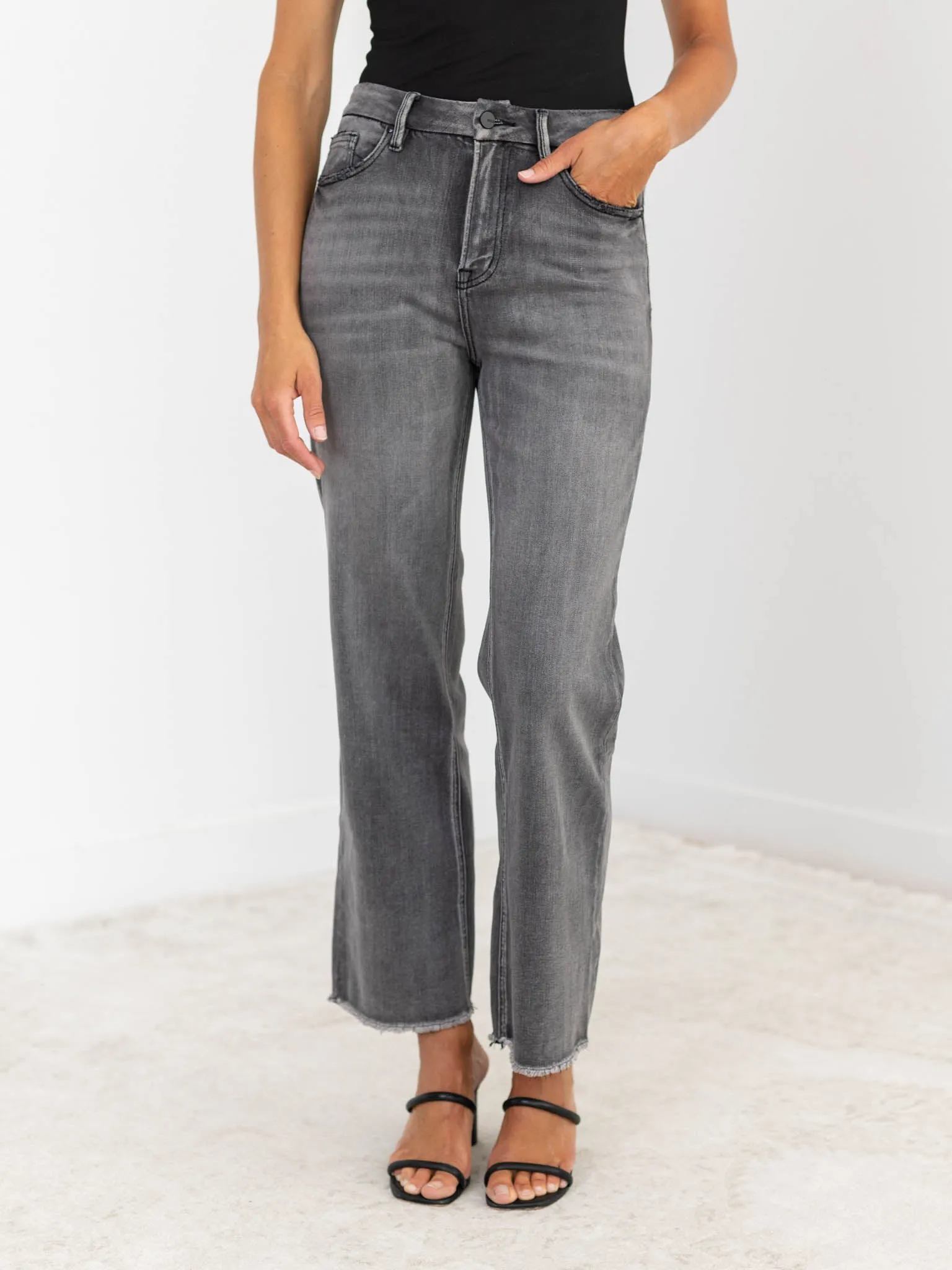 MICA Dark Grey Super High Rise Wide Leg