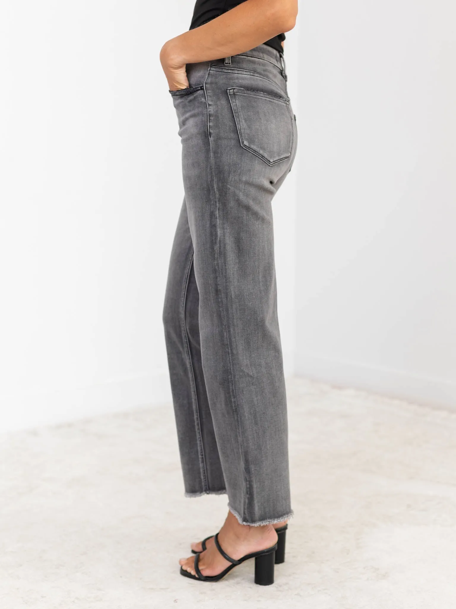 MICA Dark Grey Super High Rise Wide Leg