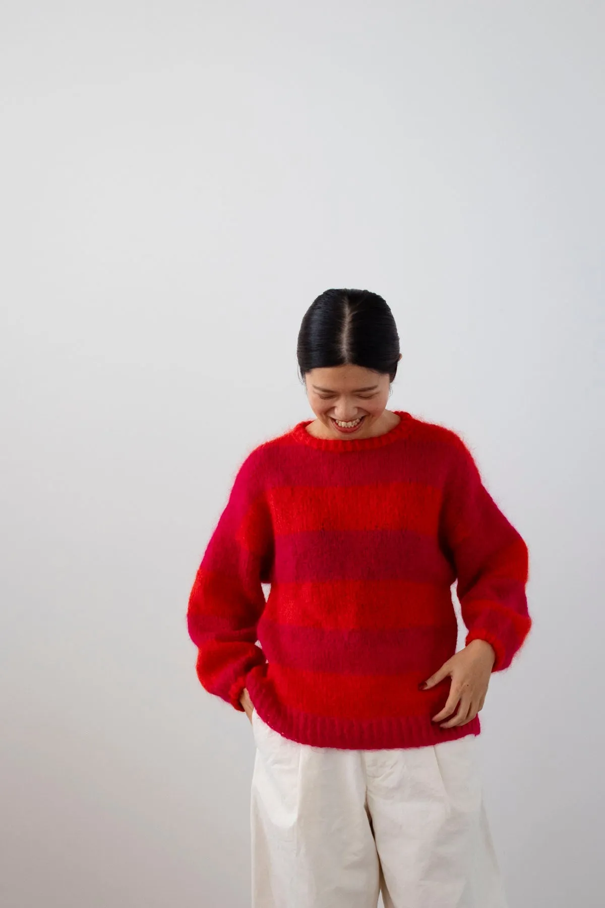 Mohair Round Hem Pullover Yarn Set