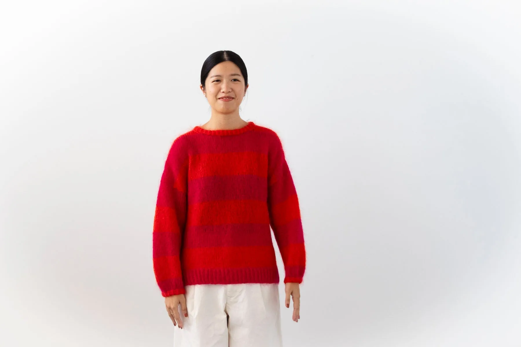 Mohair Round Hem Pullover Yarn Set