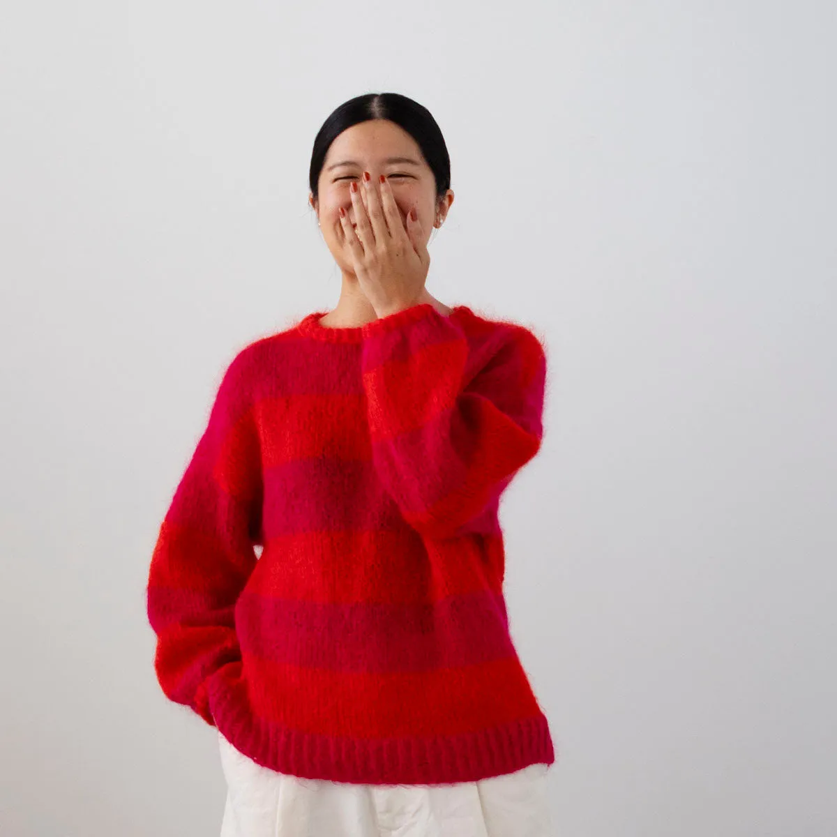 Mohair Round Hem Pullover Yarn Set