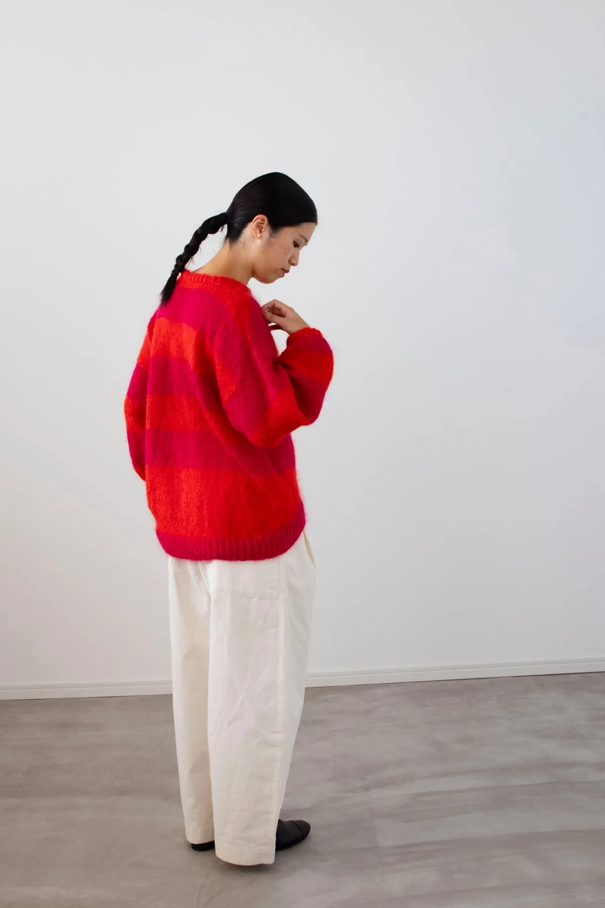 Mohair Round Hem Pullover Yarn Set