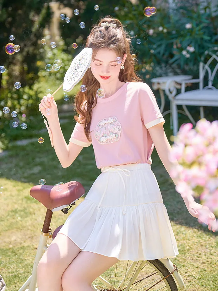 Oriental Blossom Embroidered Tee