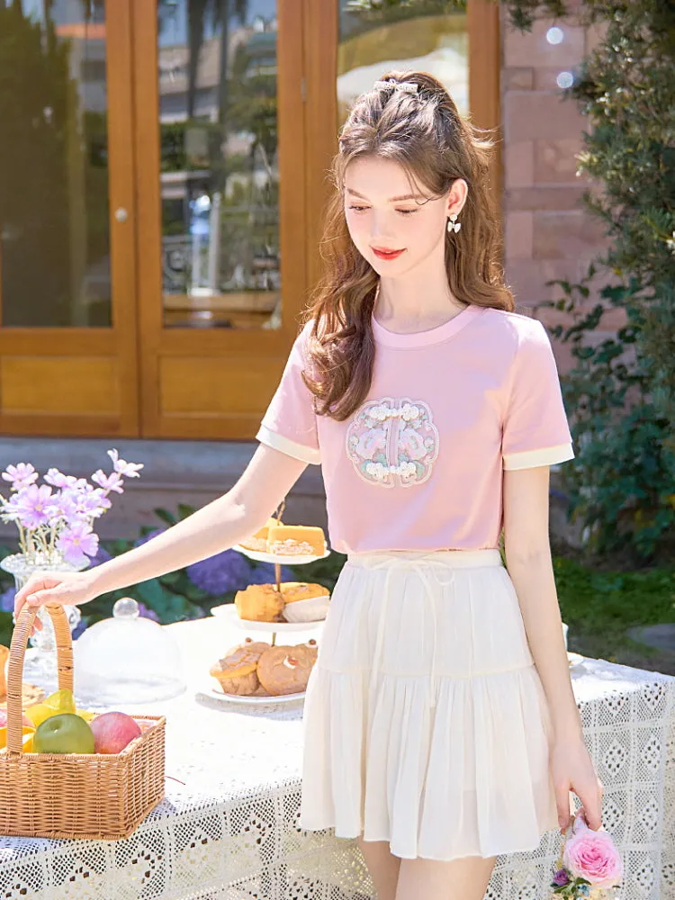 Oriental Blossom Embroidered Tee