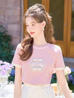 Oriental Blossom Embroidered Tee