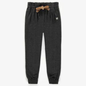 Pantalon 7/8 « coupe mom » en tweed à chevrons, enfant  || Mom cut 7/8 pants in herringbone tweed, child