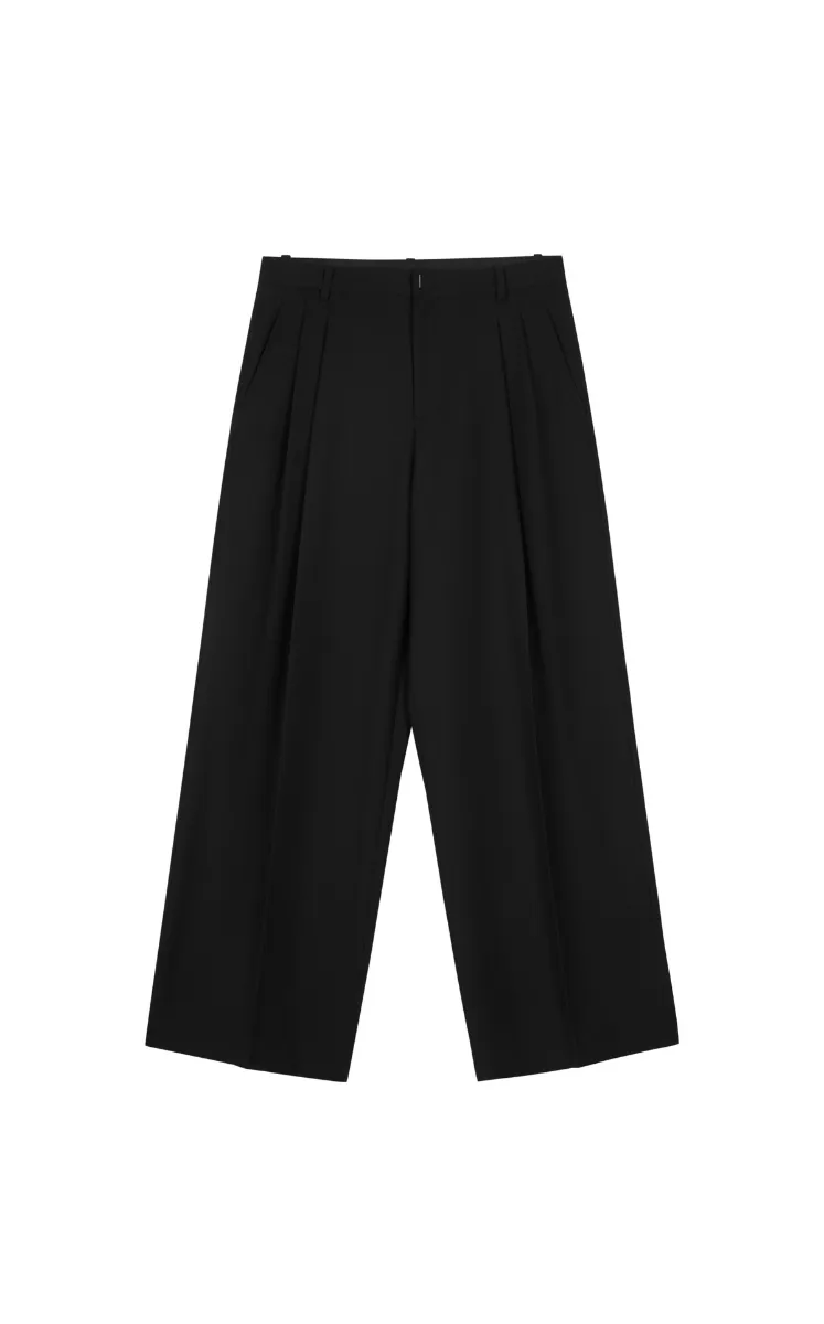 Pants / JNBY Wide-Leg Jacquard Wool Trousers