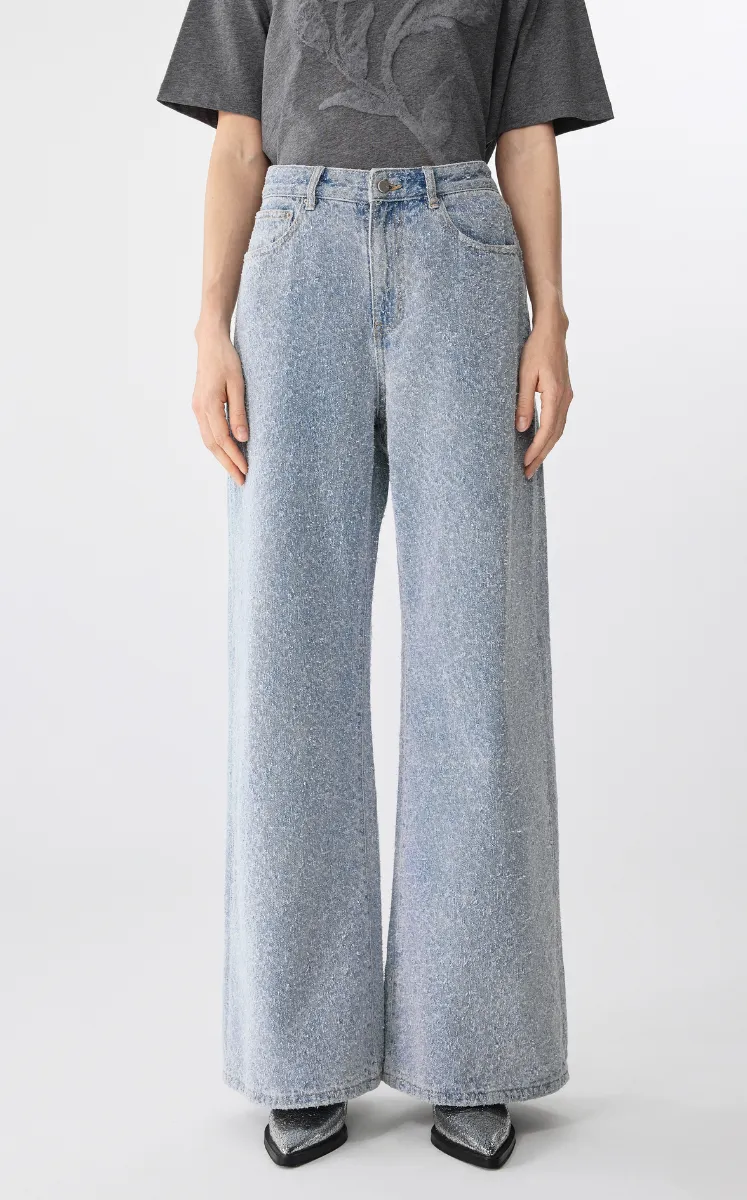 Pants / JNBY Wide-Leg Rolled Hem Denim Pants