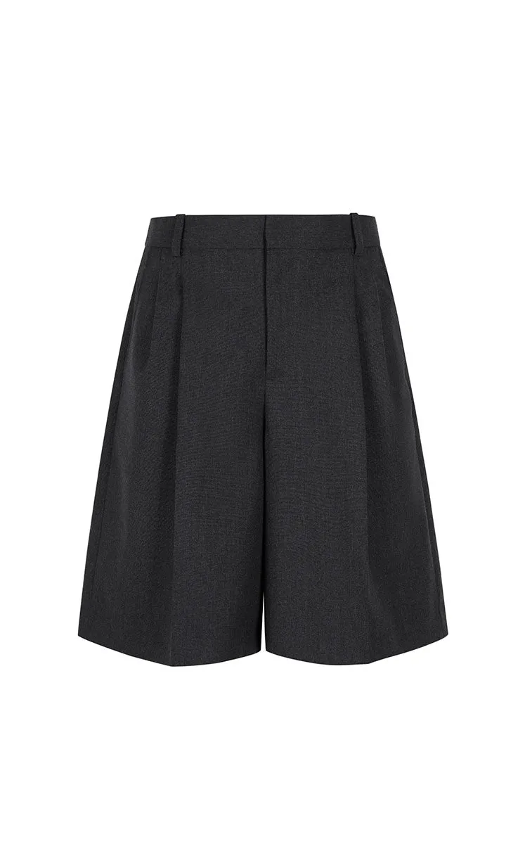 Pants / JNBY Wool Straight-Leg Cuffed Shorts