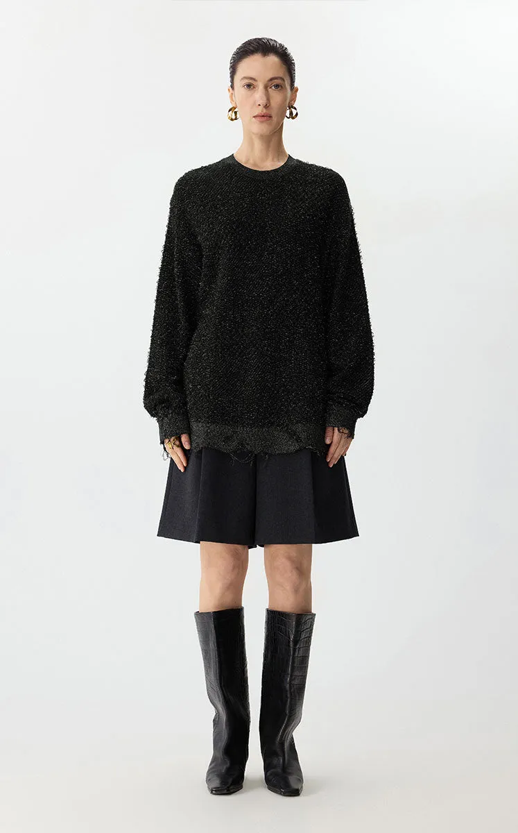 Pants / JNBY Wool Straight-Leg Cuffed Shorts