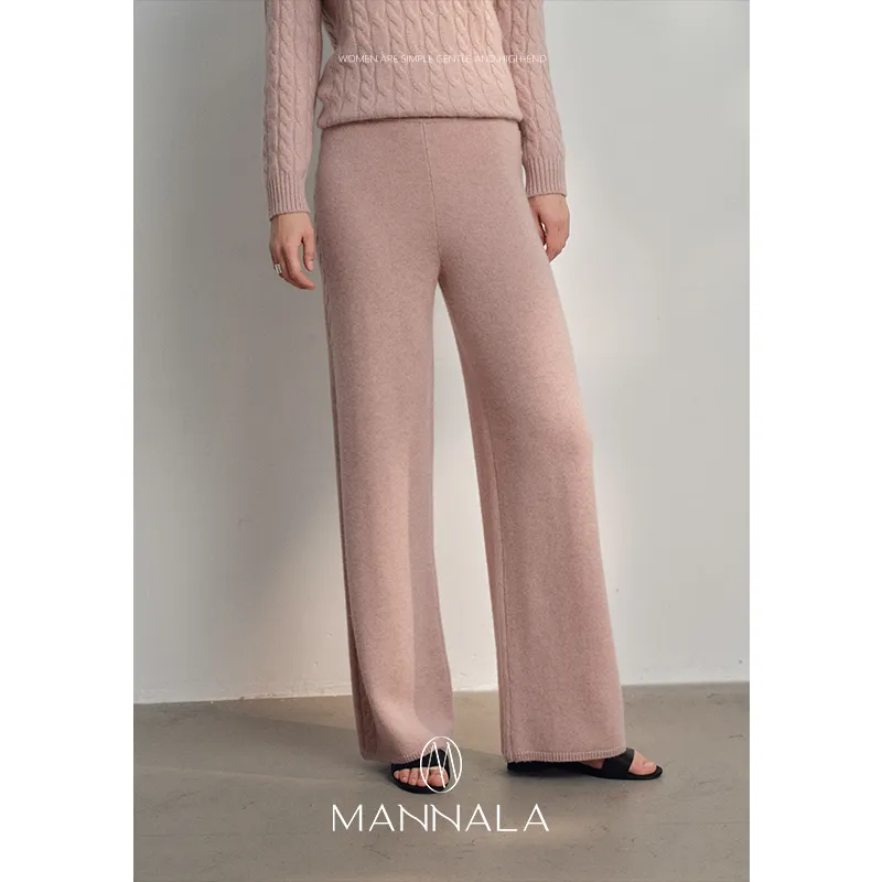 Peach Knit Sweater and Pants Set
