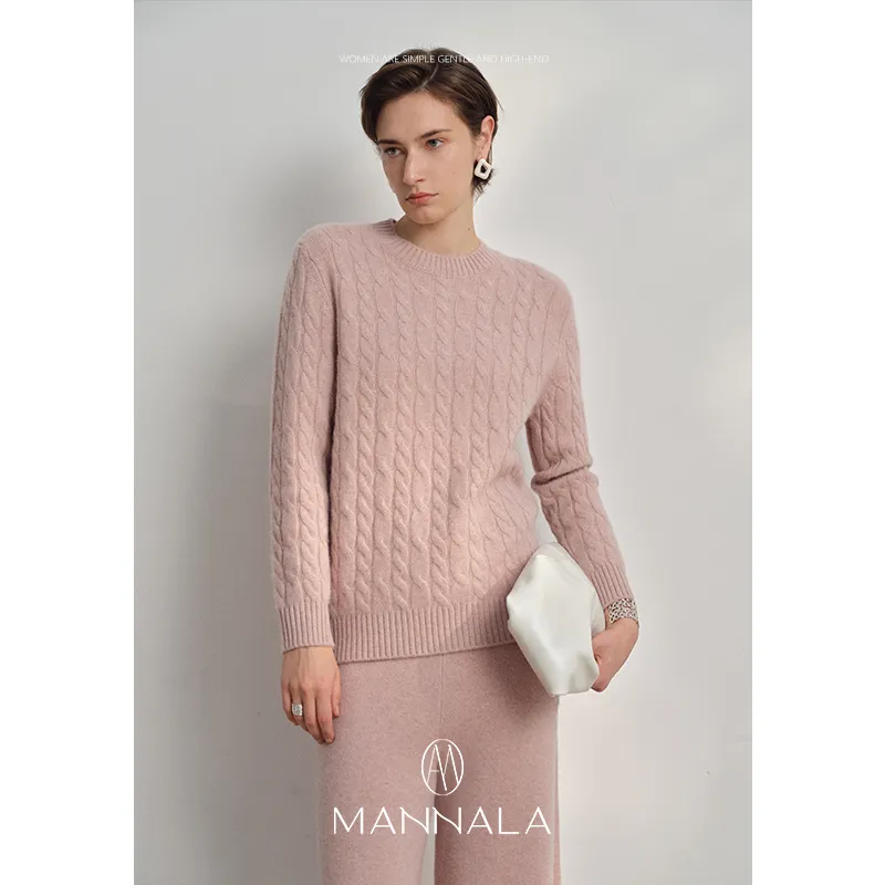 Peach Knit Sweater and Pants Set