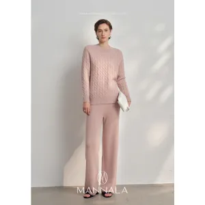 Peach Knit Sweater and Pants Set