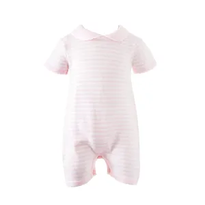 Pink Striped Knitted Babysuit
