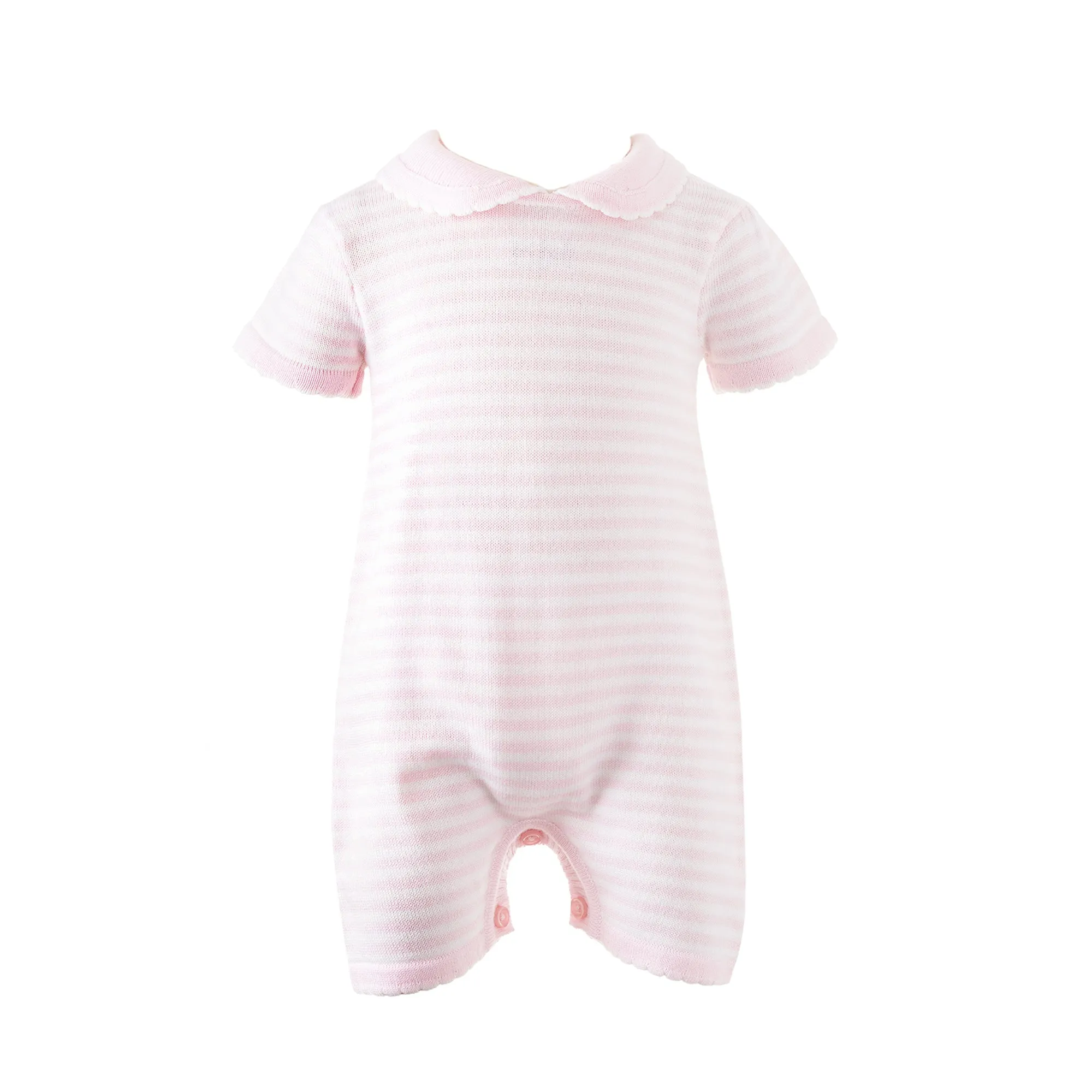 Pink Striped Knitted Babysuit