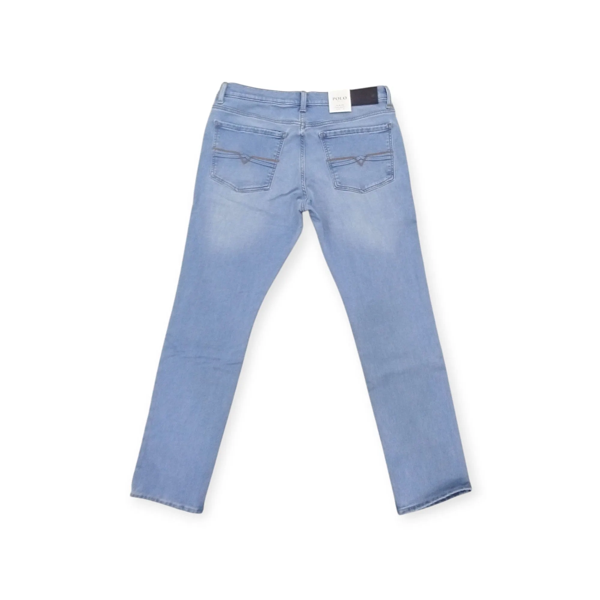 Polo Men's Knitted Slim Leg Denim Light Wash
