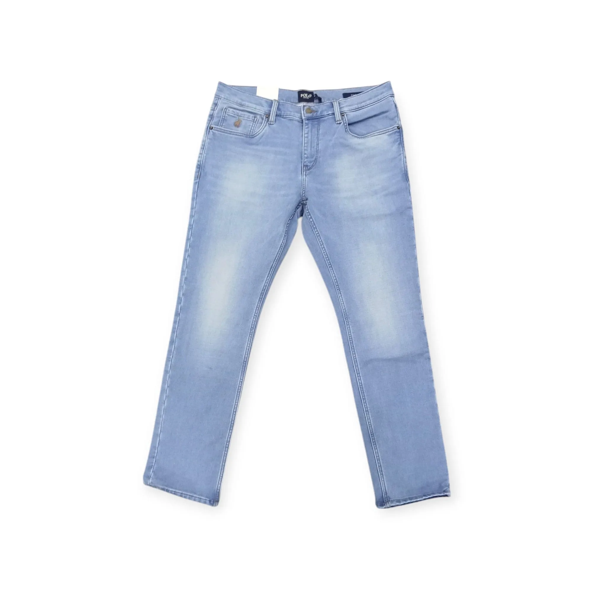 Polo Men's Knitted Slim Leg Denim Light Wash