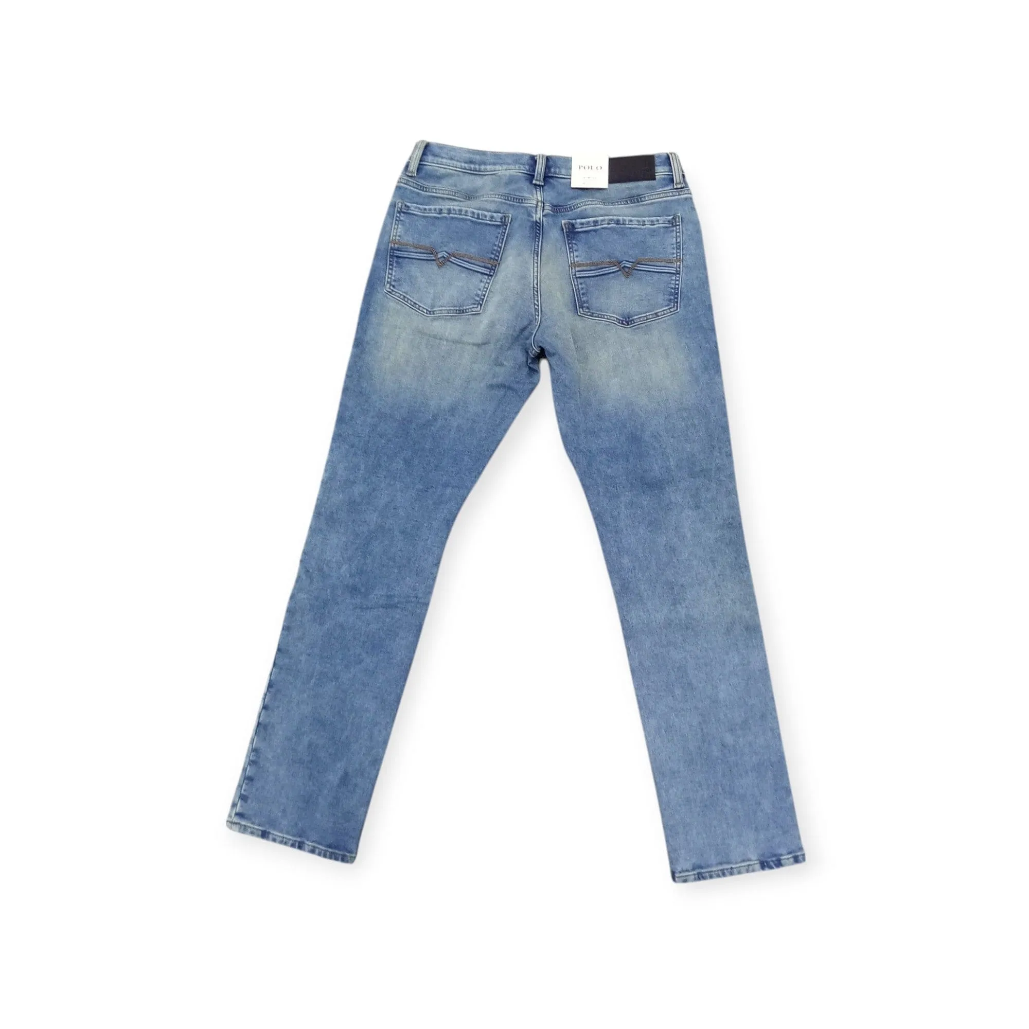 Polo Men's Knitted Slim Leg Denim Medium Wash