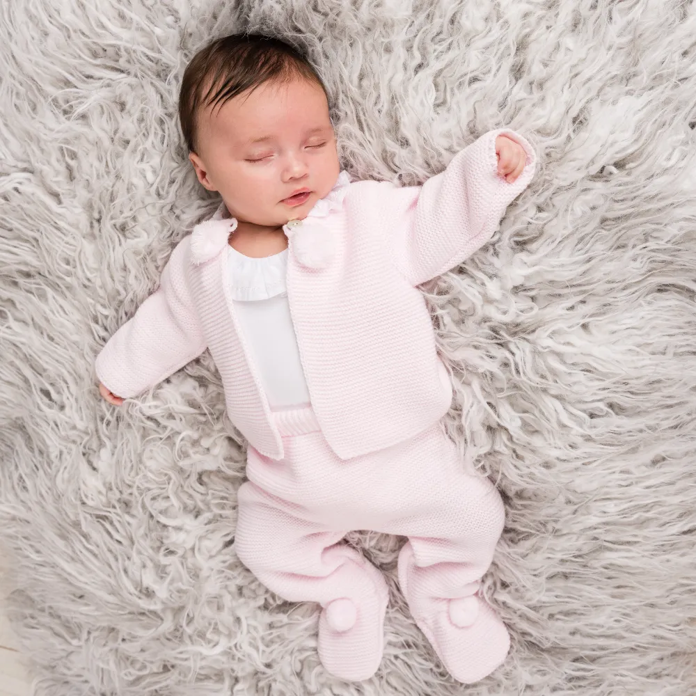 Pom Pom Pink Knitted 2 Piece Set
