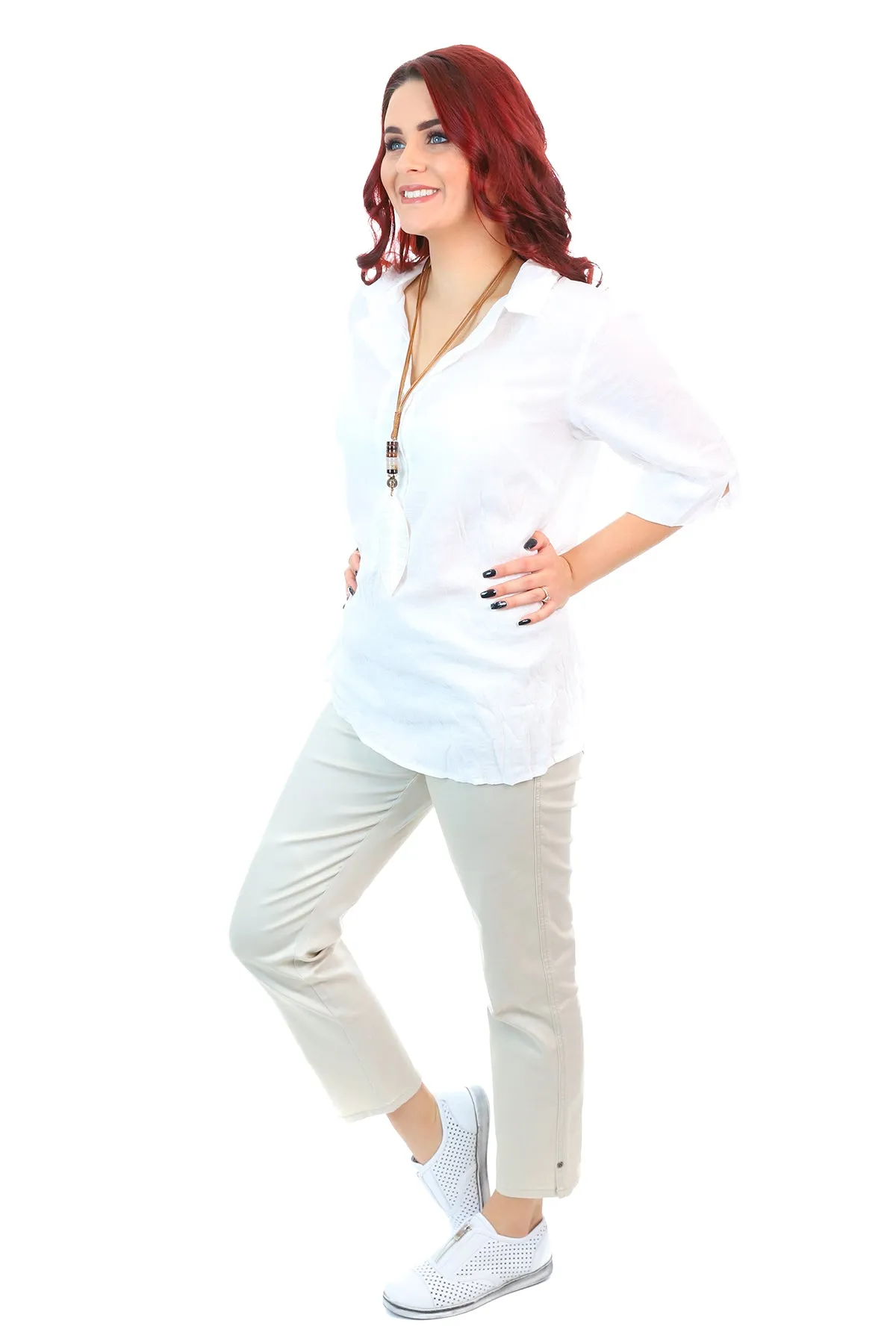Pull On 7/8 Jean - Beige - CL5