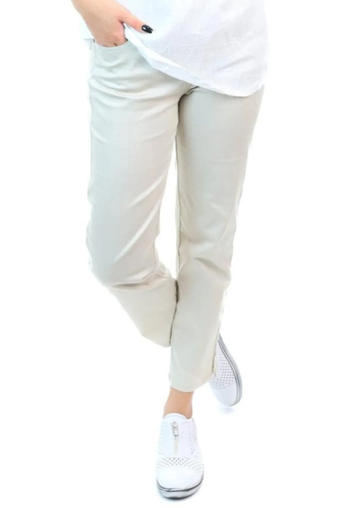 Pull On 7/8 Jean - Beige - CL5