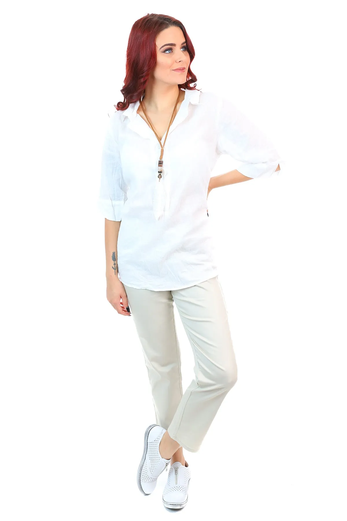 Pull On 7/8 Jean - Beige - CL5