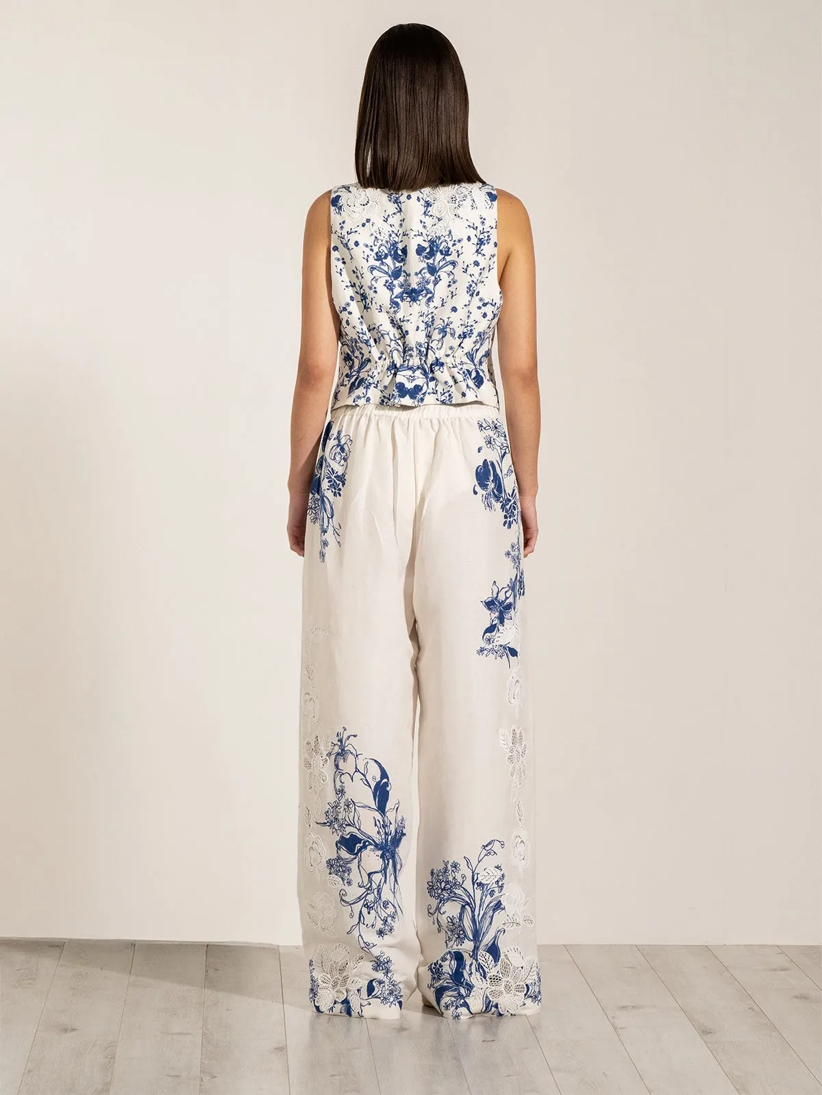 Quanta blue waist coat and wide pants