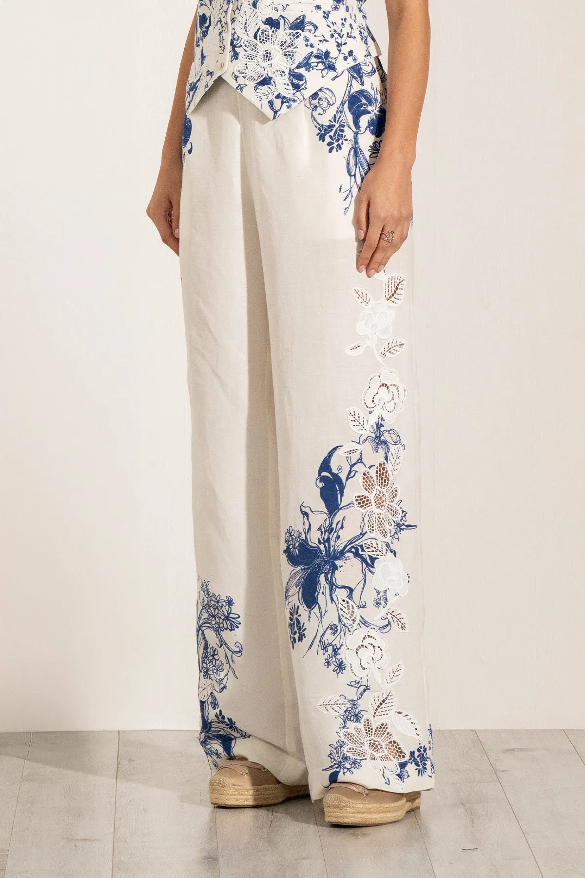 Quanta blue waist coat and wide pants