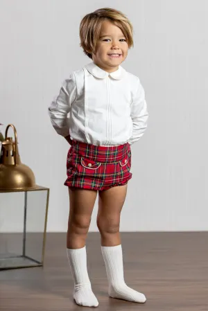 "Abbott" Shirt & Red Tartan Jam Pants