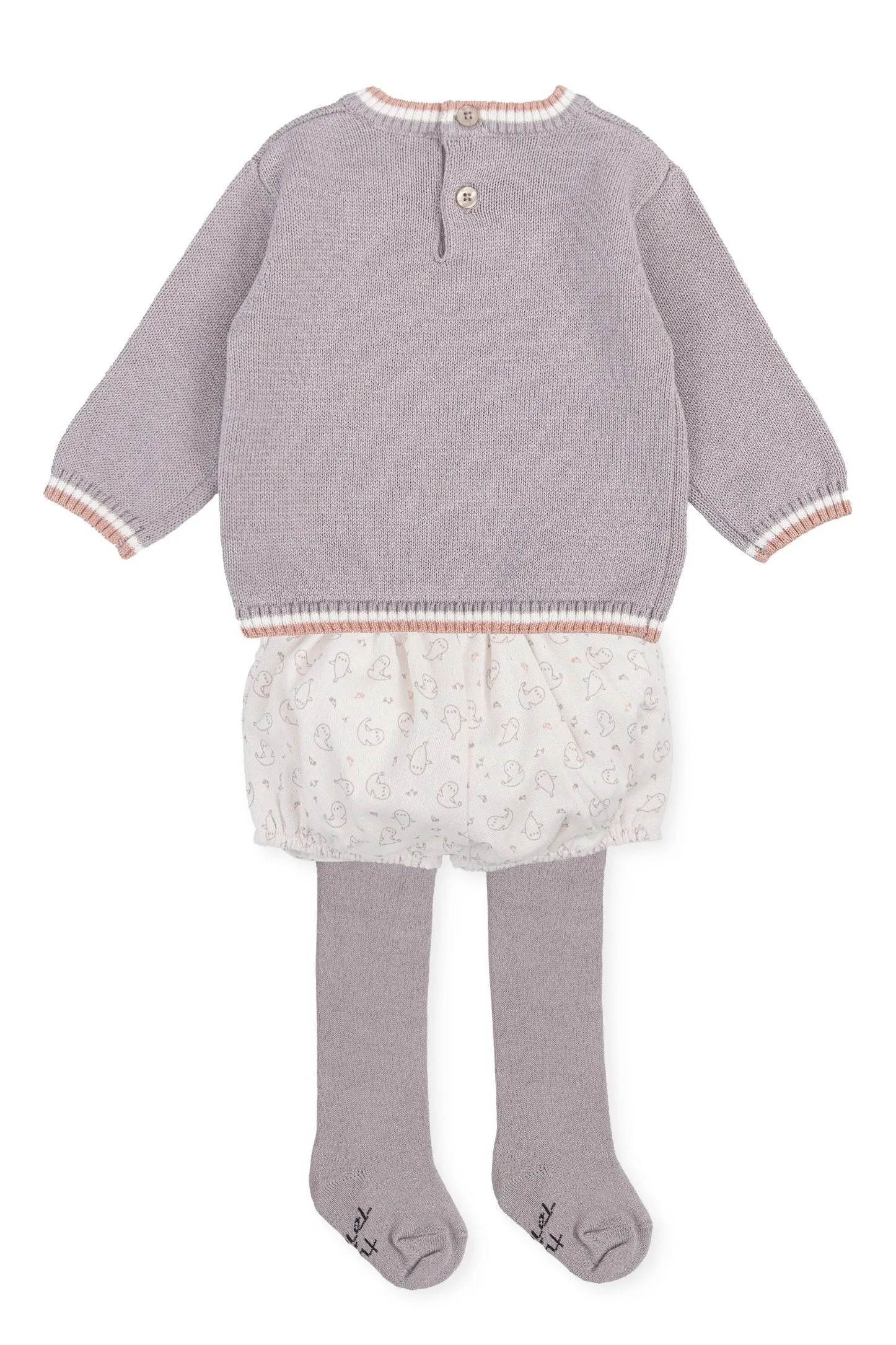 "Devin" Grey Knit Seal Top, Jam Pants & Tights