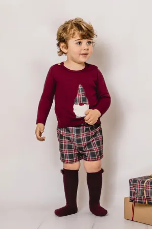 "Duncan" Burgundy Gonk Top & Jam Pants