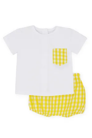 "Ethan" Lemon Gingham T-Shirt & Jam Pants