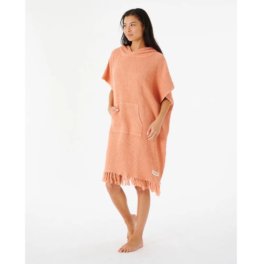 RIP CURL WOMEN'S STONEWASH HOODED TOWEL CORAL